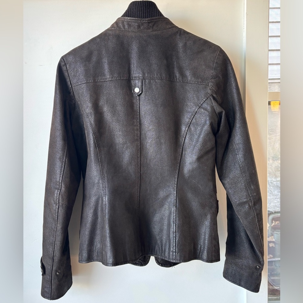 Simply Fantastic Danier Leather Moto Jacket (Chocolate Brown) - Picture 3 of 14